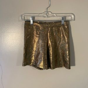 Gold Glitter Biker Shorts